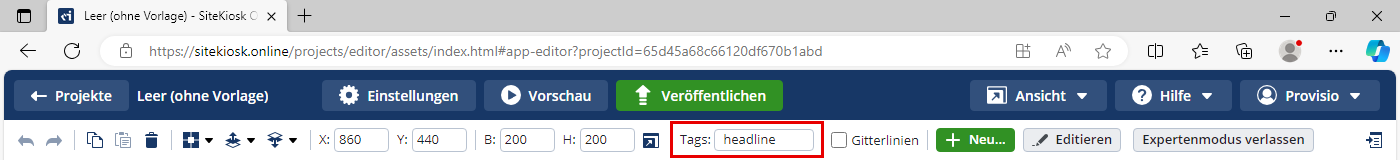Tags setzten